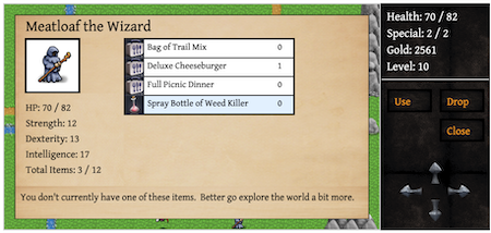 Yipe 5 items screen